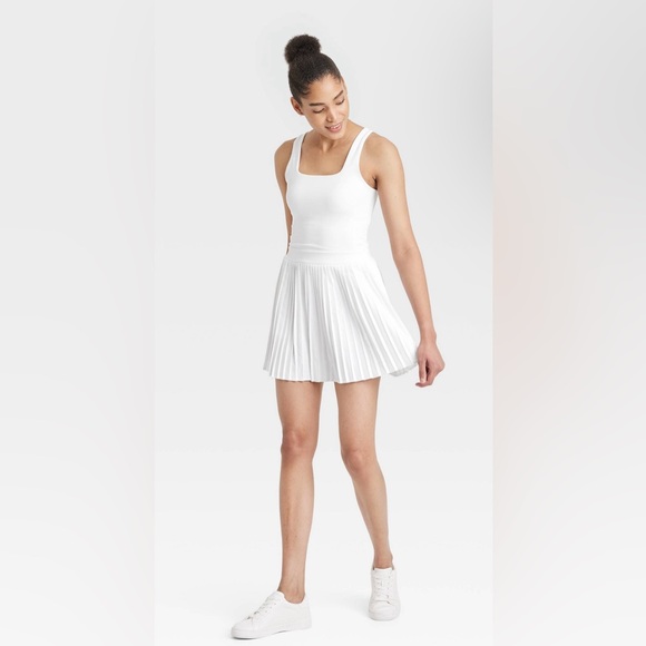 all in motion Dresses & Skirts - All In Motion White Pleated Tennis Dress — Size S NWT Built-In Shorts
